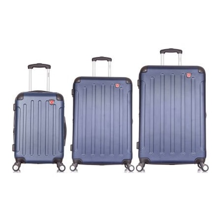 Rta Products Llc DUKAP Intely 3-Piece Smart Hardside Luggage Set 20"/28"/32" - USB & Integrated Weight Scale - Blue DKINTSML-BLU